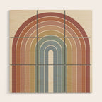 Gradient Arch XXIV Earthy Mid Century Modern Rainbow Wood Wall Art Gallery Image 1