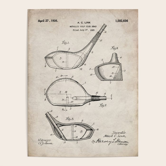 Golf Driver Patent - Golf Art - Antique Poster Gallery Image 4
