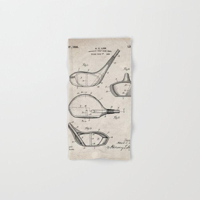 Golf Driver Patent - Golf Art - Antique Towels Gallery Image 1