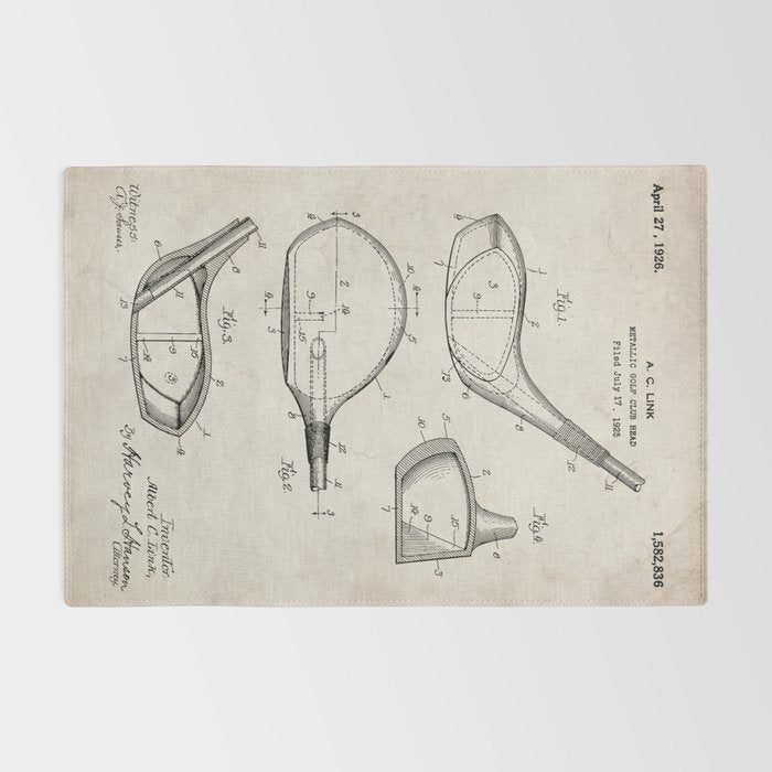 Golf Driver Patent - Golf Art - Antique Rug Gallery Image 2