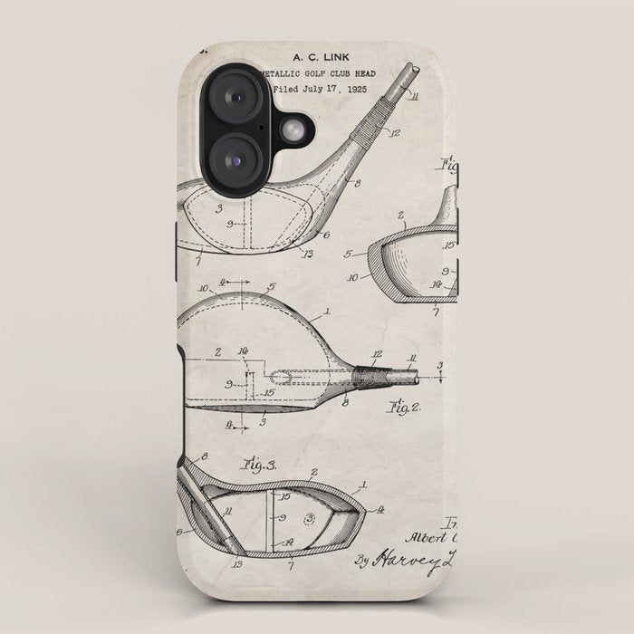 Golf Driver Patent - Golf Art - Antique iPhone Case Gallery Image 1