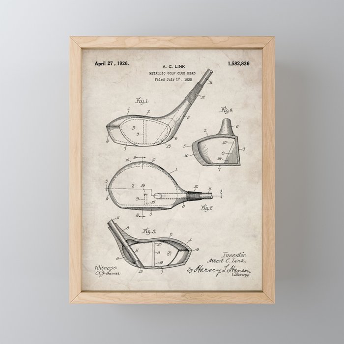 Golf Driver Patent - Golf Art - Antique Mini Art Print Gallery Image 1