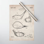 Golf Driver Patent - Golf Art - Antique Wrapping Paper Gallery Image 1