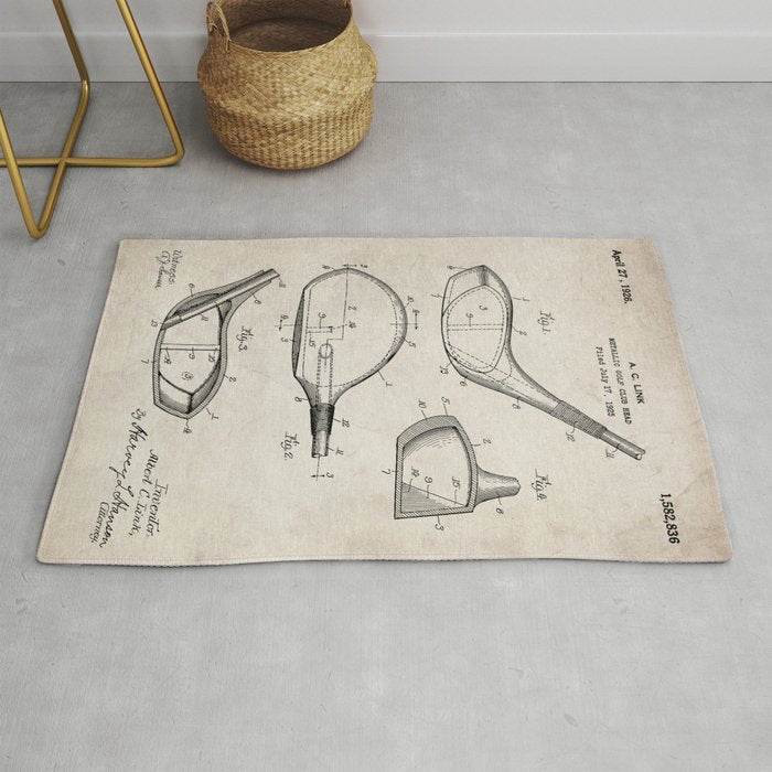Golf Driver Patent - Golf Art - Antique Rug Gallery Image 1