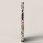 Retro Groovy - 70's Blue Floral Pattern iPhone Case Gallery Image 2