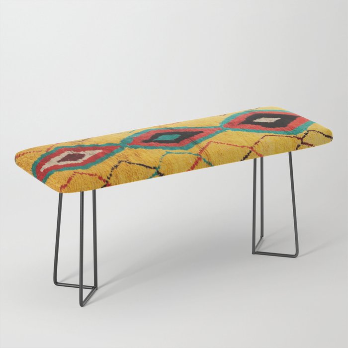 Antique Moroccan Rug Print Bench Gallery Image 1
