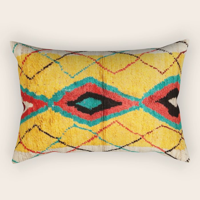 Antique Moroccan Rug Print Rectangular Pillow Gallery Image 2