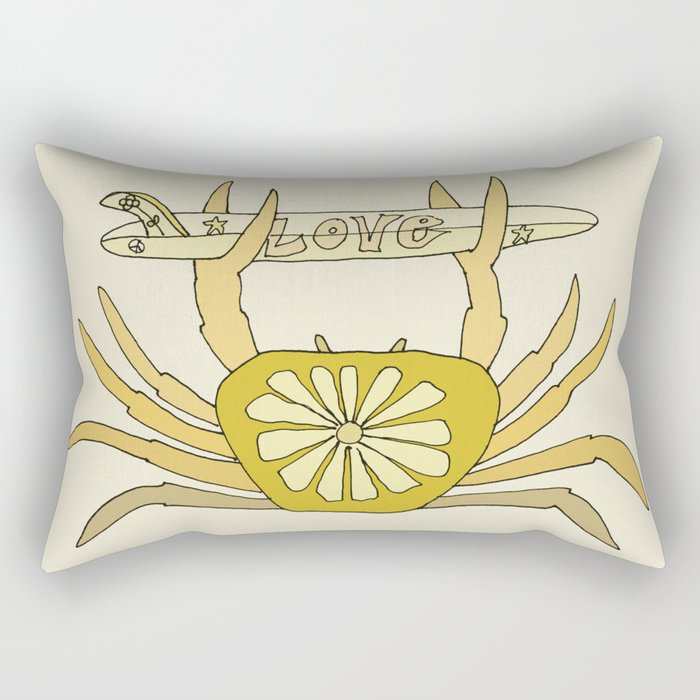 cancer zodiac surfy theme // retro surf art by surfy birdy Rectangular Pillow Gallery Image 1
