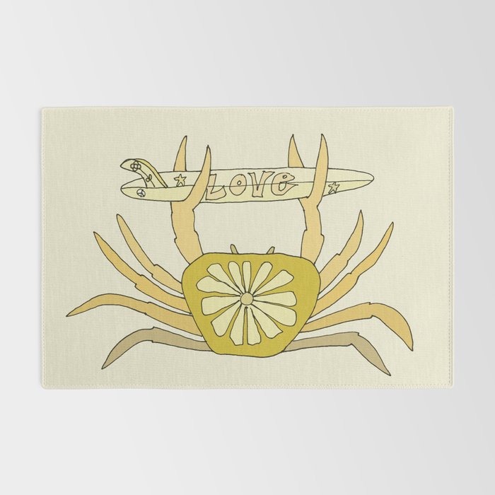 cancer zodiac surfy theme // retro surf art by surfy birdy Rug Gallery Image 2