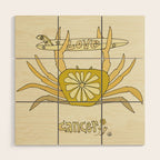 cancer zodiac surfy theme // retro surf art by surfy birdy Wood Wall Art Gallery Image 1