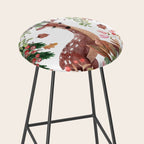 Cute, Watercolor, Deer Painting Stool Gallery Image 2