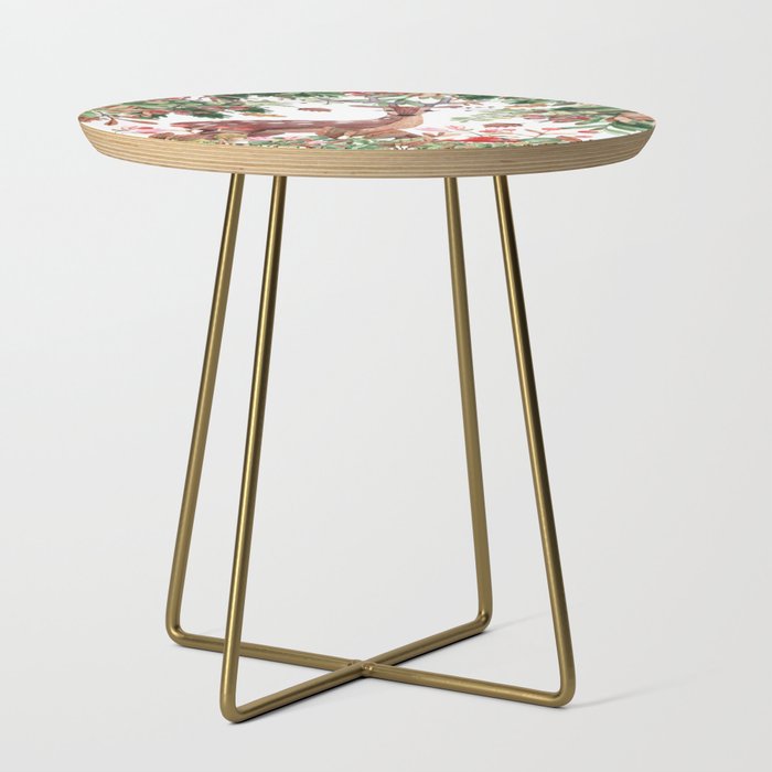 Cute, Watercolor, Deer Painting Side Table Gallery Image 1