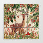 Cute, Watercolor, Deer Painting Wood Wall Art Gallery Image 1
