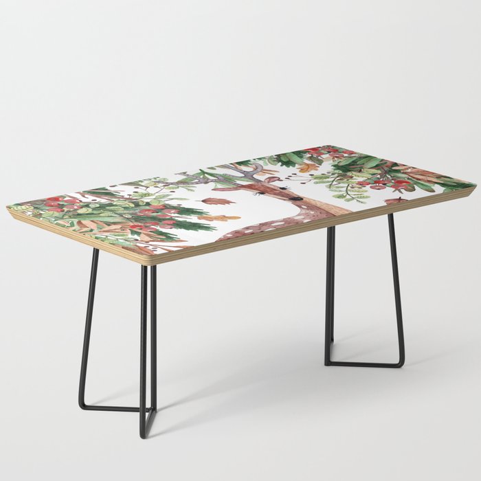 Cute, Watercolor, Deer Painting Coffee Table Gallery Image 1