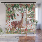 Cute, Watercolor, Deer Painting Wall Mural Gallery Image 1