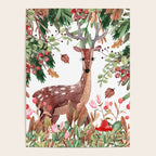 Cute, Watercolor, Deer Painting Poster Gallery Image 4