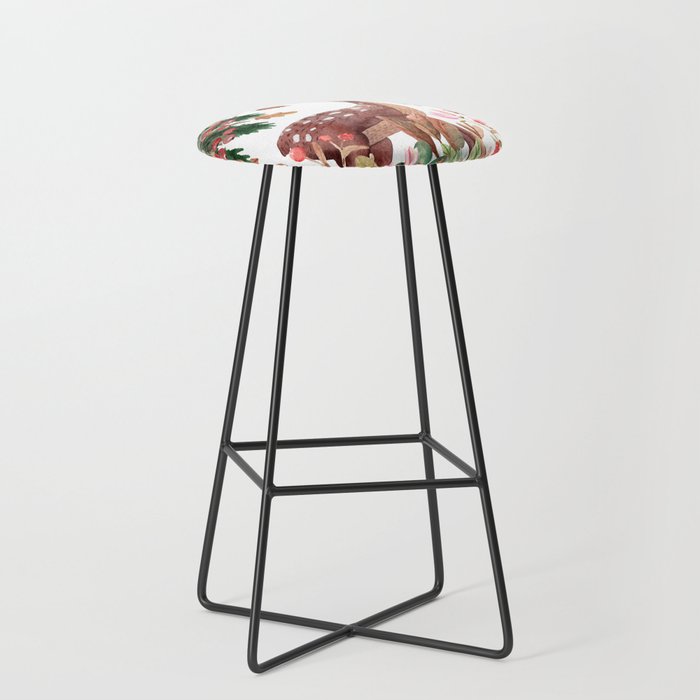 Cute, Watercolor, Deer Painting Stool Gallery Image 1