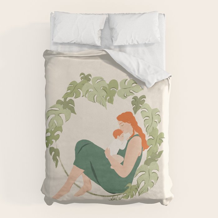 Maternal Bond (Red) Duvet Cover Gallery Image 6
