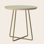 Mid Century Modern Twinkling Retro Starburst Pattern in Sage Green and Beige Side Table Gallery Image 1