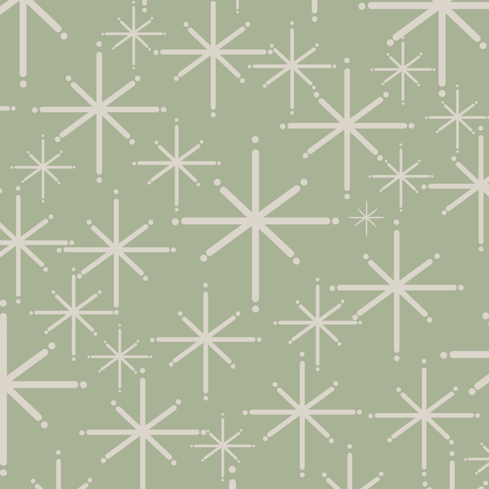 Mid Century Modern Twinkling Retro Starburst Pattern in Sage Green and Beige Coffee Mug Gallery Image 2