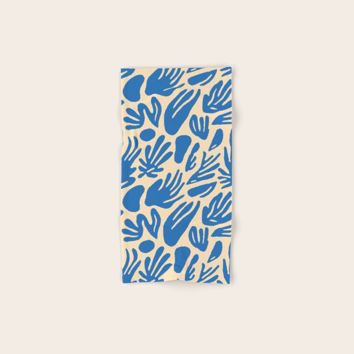 Blue nature leaf shape art pattern Bath Towel Gallery Image 1