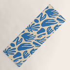 Blue nature leaf shape art pattern Yoga Mat Gallery Image 1