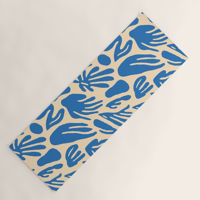Blue nature leaf shape art pattern Yoga Mat Gallery Image 1