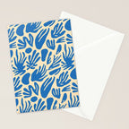 Blue nature leaf shape art pattern Stationery Card Gallery Image 2
