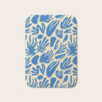 Blue nature leaf shape art pattern Bath Mat Gallery Image 1
