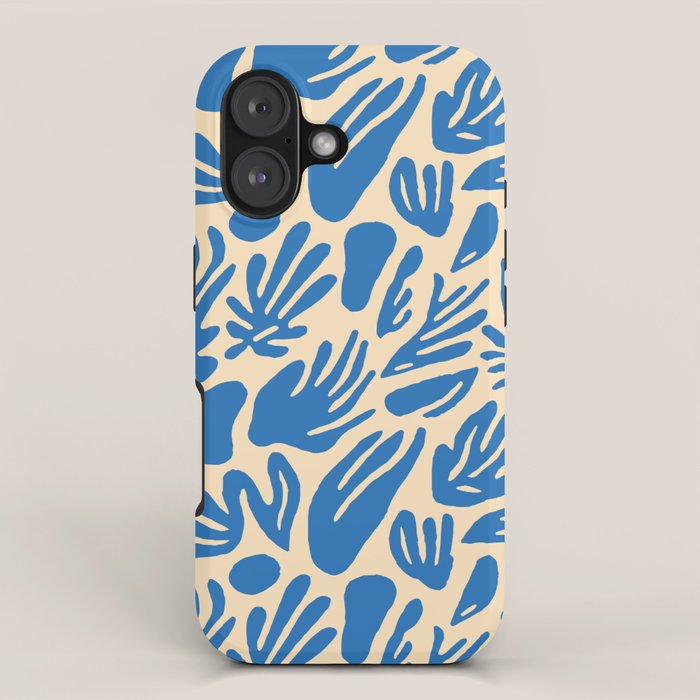 Blue nature leaf shape art pattern iPhone Case Gallery Image 1