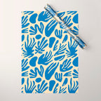 Blue nature leaf shape art pattern Wrapping Paper Gallery Image 1