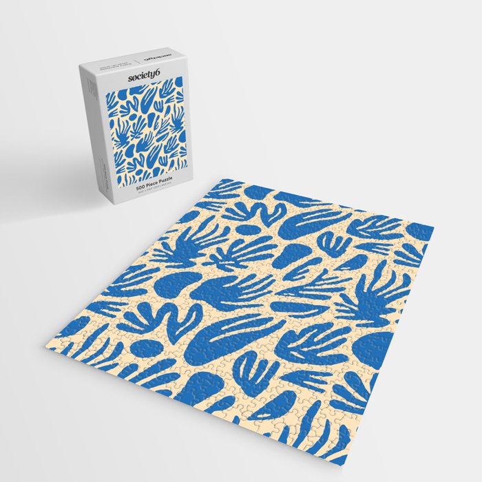 Blue nature leaf shape art pattern Jigsaw Puzzle Gallery Image 2