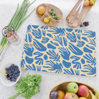 Blue nature leaf shape art pattern Cutting Board Gallery Image 2