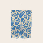 Blue nature leaf shape art pattern Wall Hanging Gallery Image 1