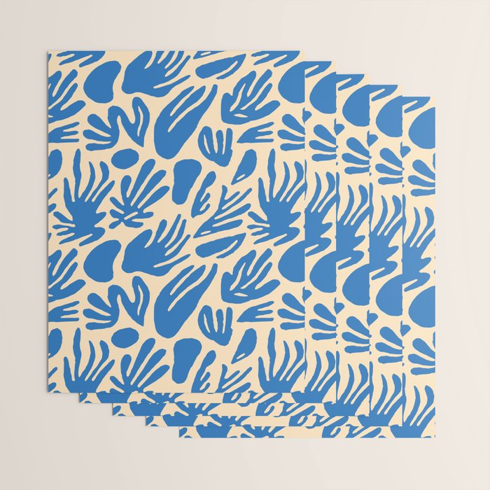 Blue nature leaf shape art pattern Wrapping Paper Gallery Image 3