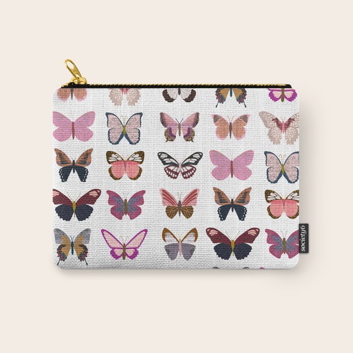 Pink Butterflies Carry All Pouch Gallery Image 1