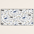 SHARKS poster-white Desk Mat Gallery Image 3