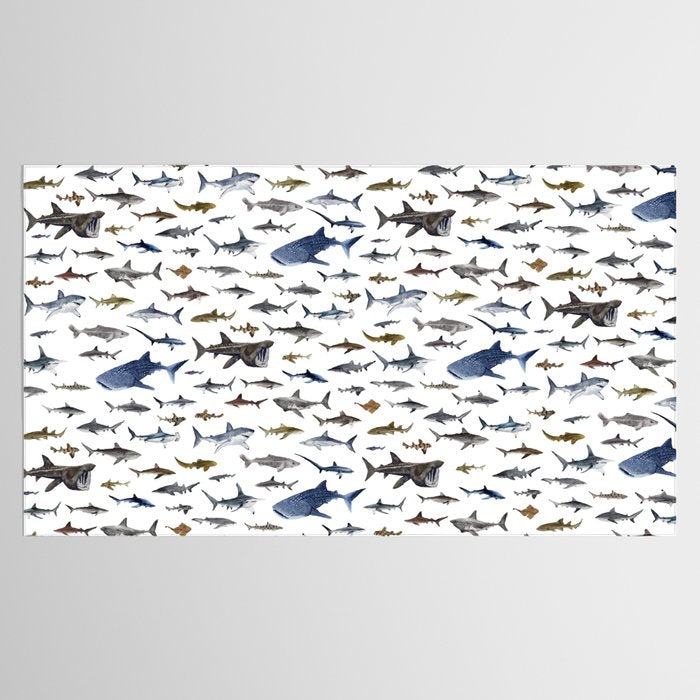 SHARKS poster-white Tablecloth Gallery Image 2