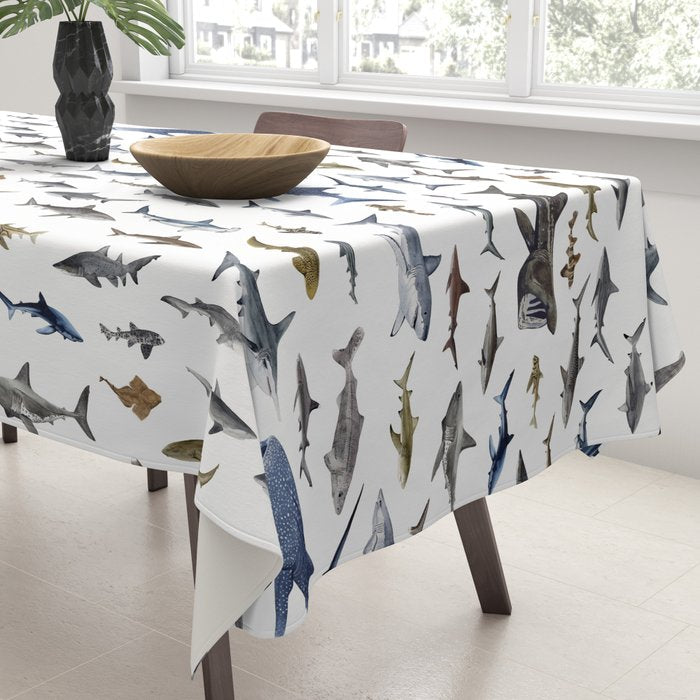 SHARKS poster-white Tablecloth Gallery Image 3