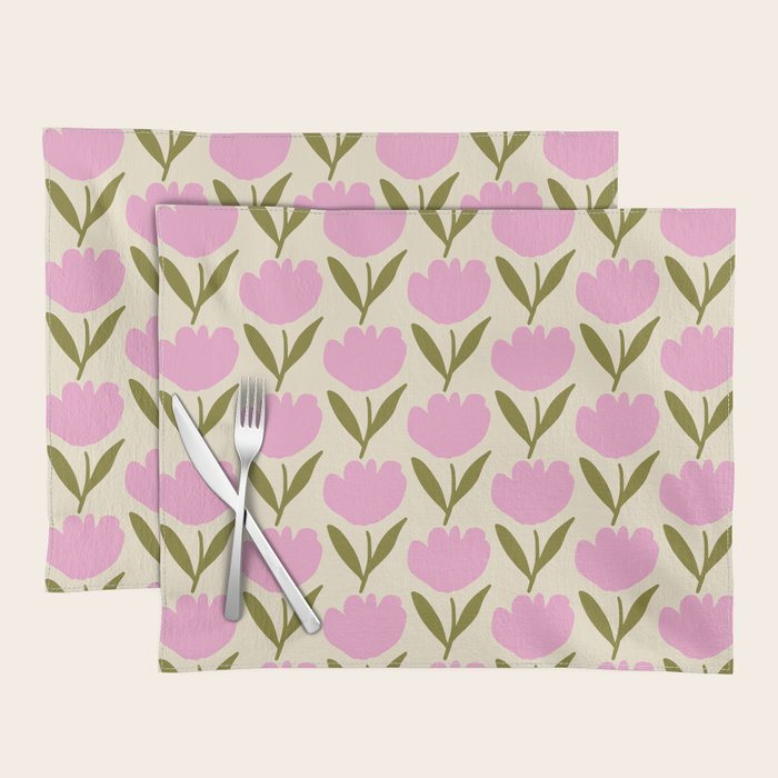 Single Bold Flower - Pink  Placemat Gallery Image 1