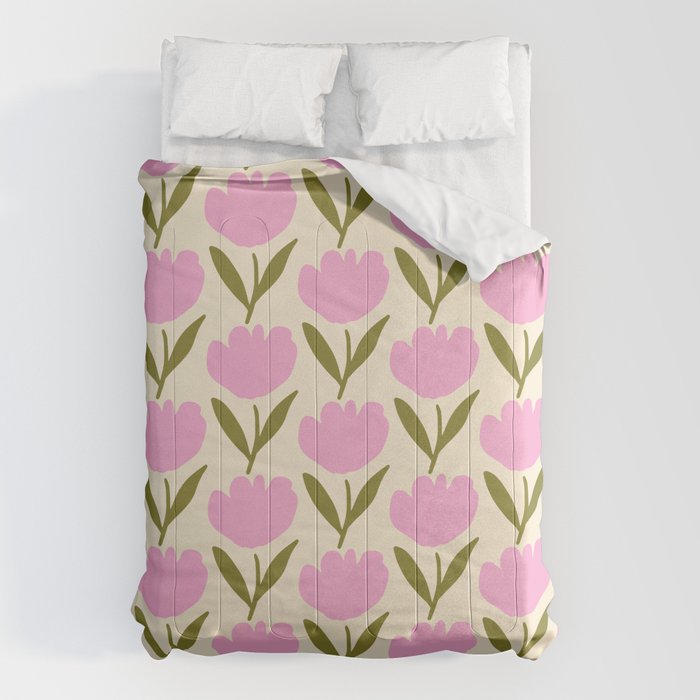 Single Bold Flower - Pink  Comforter Gallery Image 6