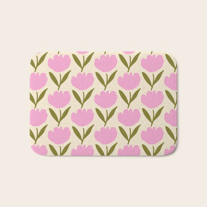 Single Bold Flower - Pink  Bath Mat Gallery Image 1