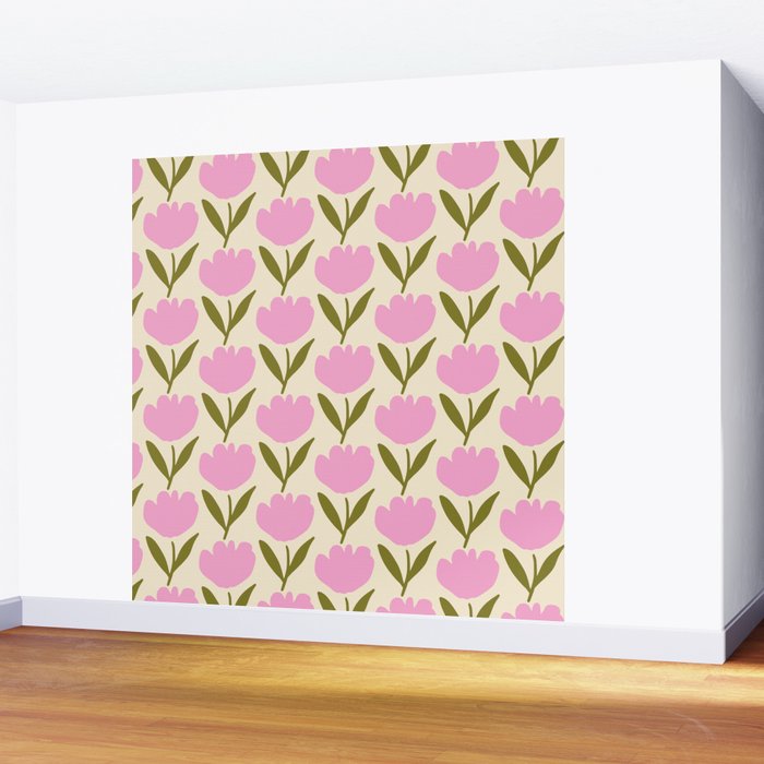 Single Bold Flower - Pink  Wall Mural Gallery Image 2
