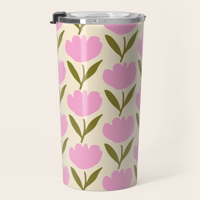 Single Bold Flower - Pink  Travel Mug Gallery Image 3