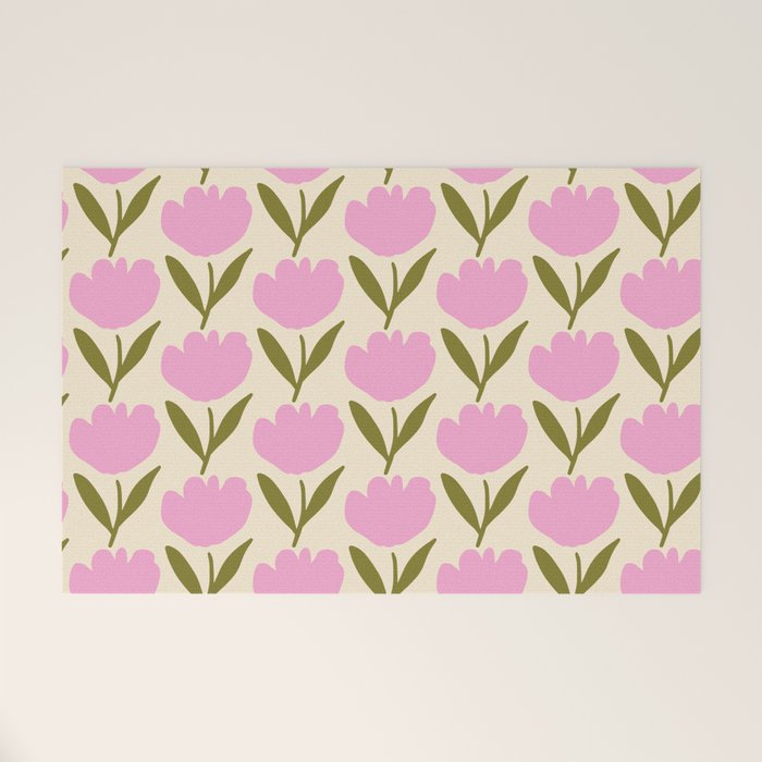 Single Bold Flower - Pink  Welcome Mat Gallery Image 1