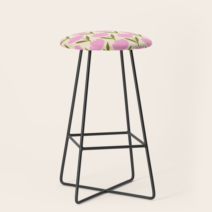 Single Bold Flower - Pink  Stool Gallery Image 1