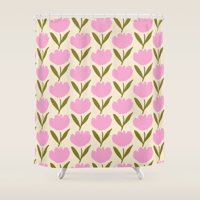 Single Bold Flower - Pink  Shower Curtain Gallery Image 1