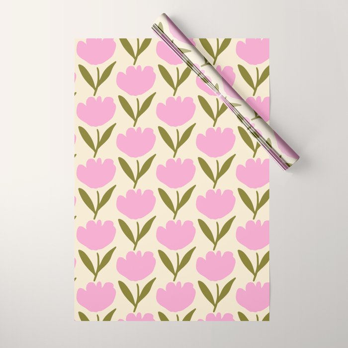 Single Bold Flower - Pink  Wrapping Paper Gallery Image 1