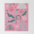 Flowers in Pink Throw Blanket Gallery Image 2