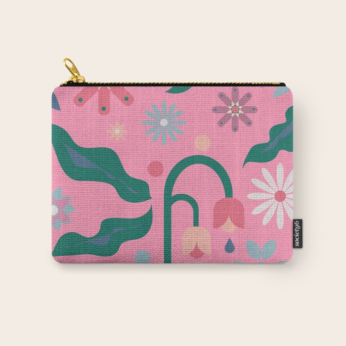 Flowers in Pink Carry All Pouch Gallery Image 1